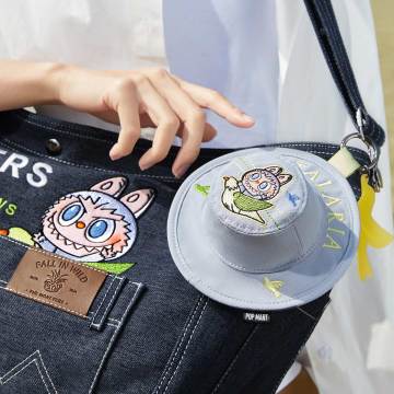 THE MONSTERS FALL IN WILD SERIES-Denim Messenger Bag