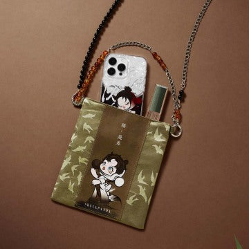 SKULLPANDA The Ink Plum Blossom Series-Bead String Mini Bag