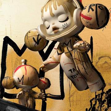 MEGA α SKULLPANDA 400% JEAN-MICHEL BASQUIAT