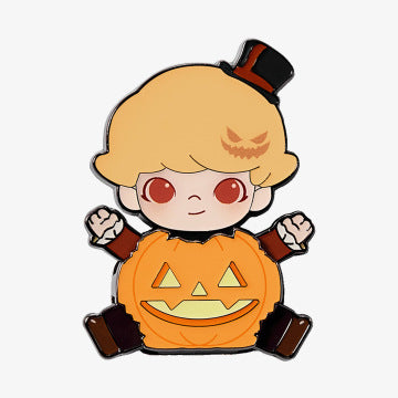 Happy Halloween Party Series- MOLLY Pumpkin Fridge Magnet Badge