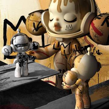 MEGA α SKULLPANDA 400% JEAN-MICHEL BASQUIAT
